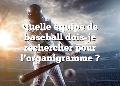 Quelle équipe de baseball dois-je rechercher pour l’organigramme ?